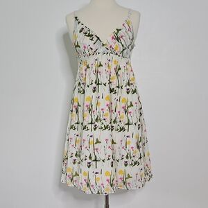 Derek Heart Floral Babydoll Sundress Smocked Y2K Cotton‎ Size Large